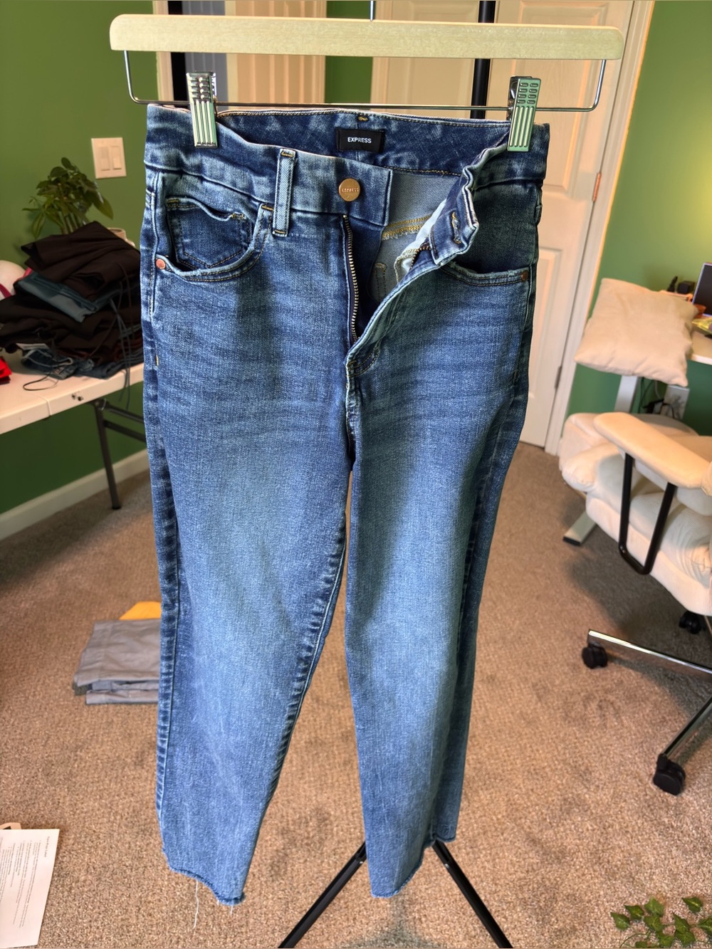 Express Women's Dark Blue Skinny Jeans